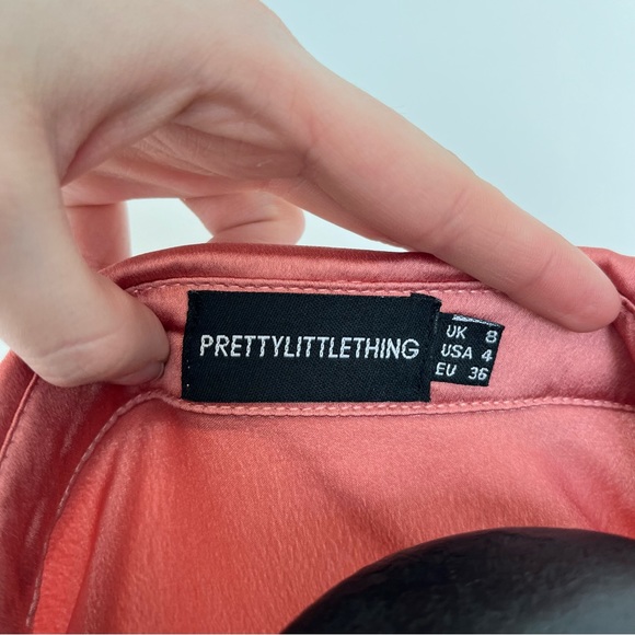 Long sleeve dark pink wrap dress - Picture 4 of 4